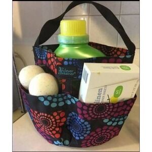 Multicolor Floral Mesh Tote Bag Organizer Beach Shower Garden Bag with Pockets